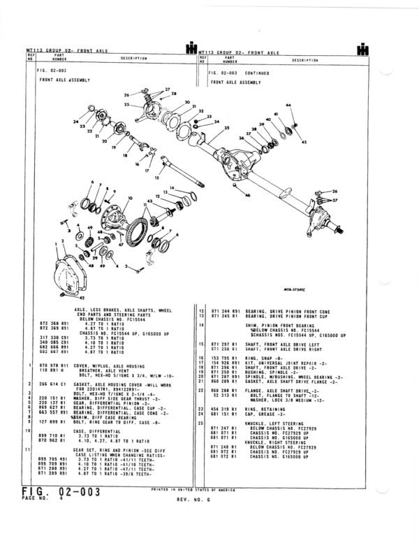 IH Scout 80/800 Parts Catalog - Official Factory Parts List (MT-113)