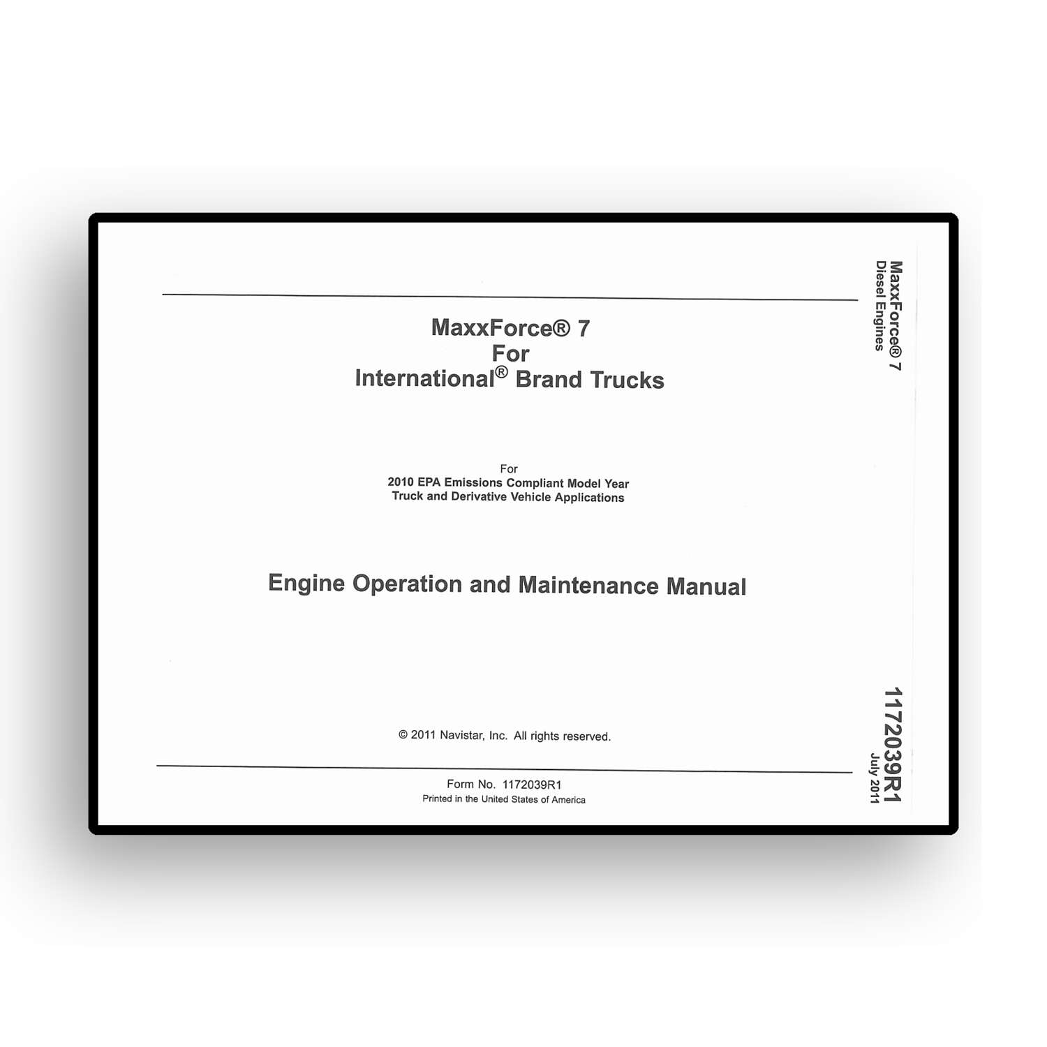 Engine Operation & Maintenance Manual for MaxxForce® 7 Installed in International® Brand Trucks - Image 2