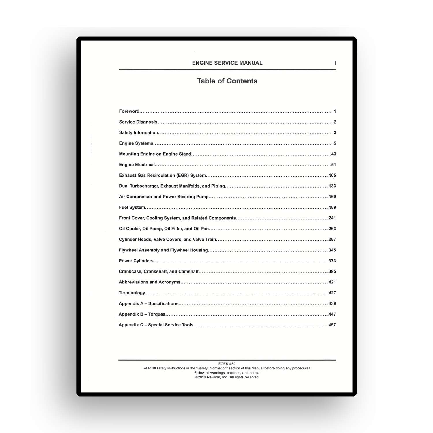 Engine Service Manual for MaxxForce® 7 DIESEL ENGINE - Image 2
