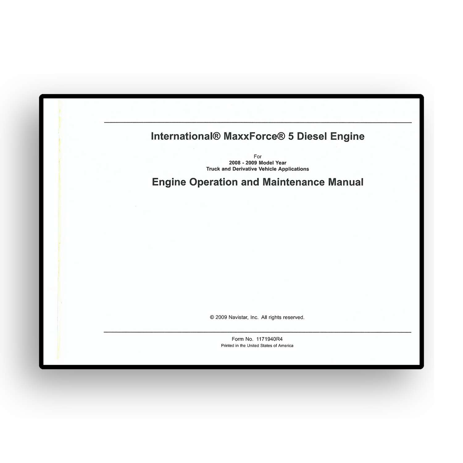 Operation and Maintenance Manual for International® MaxxForce® 5 Diesel Engine - Image 3