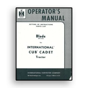 Operators Manual for 42" Blade Used on Original Cub Cadet Models