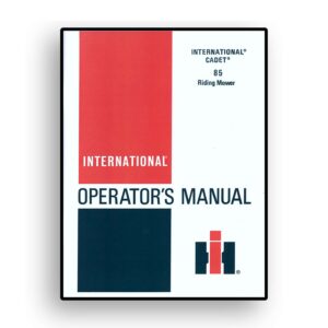 Operators Manual for Cub Cadet Model 85 Riding Mower