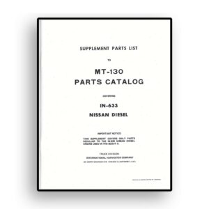 Parts Catalog for IN-633 - SD33 Nissan Diesel Non Turbo Engine