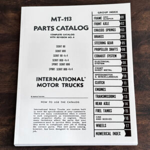 IH Scout 80/800 Parts Catalog - Official Factory Parts List (MT-113)