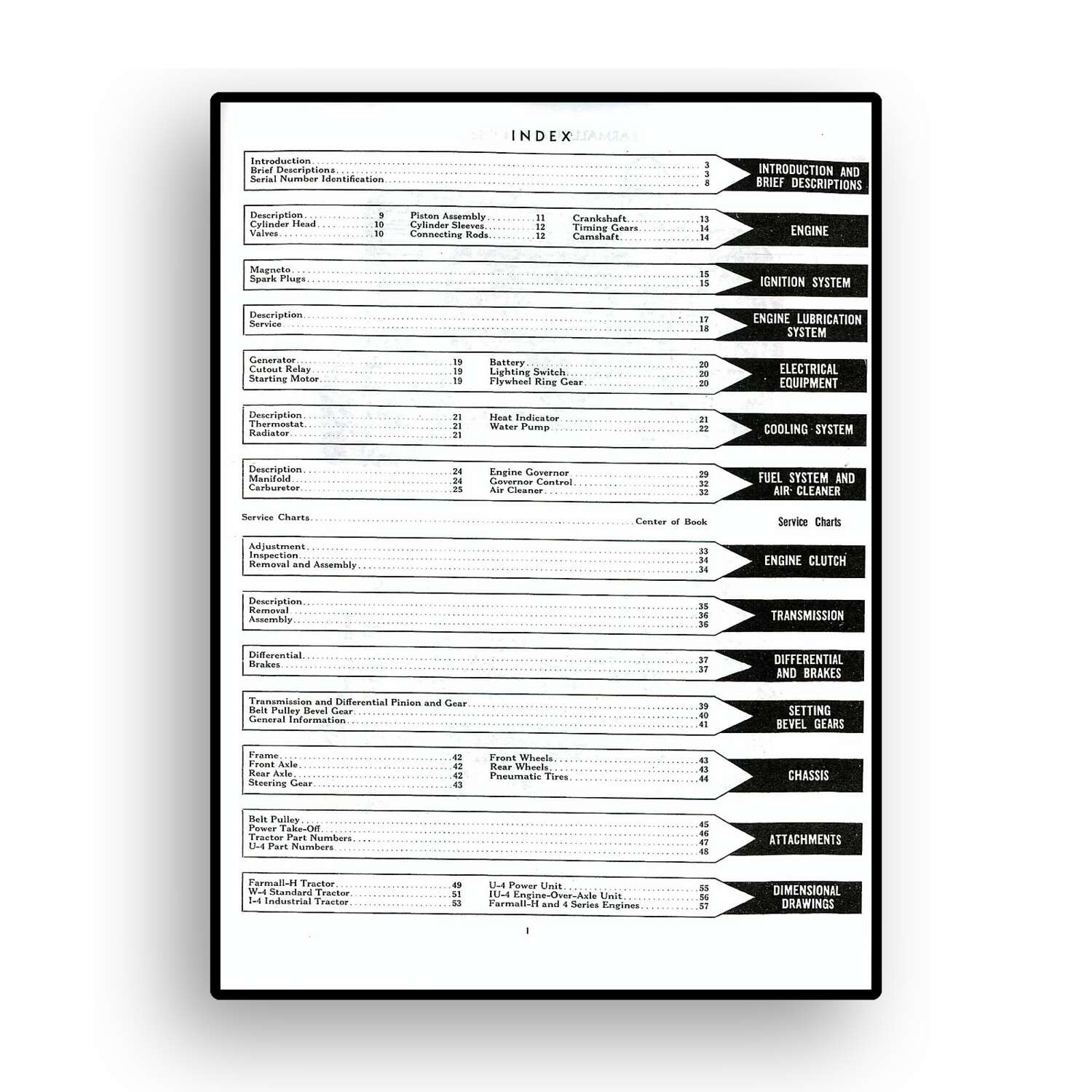 Service Manual for Farmall H & 4 Series Tractor and Power Unit - Image 2