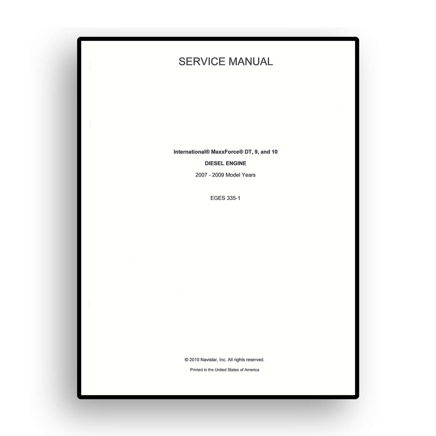 Service Manual for International® MaxxForce® DT, 9, and 10 DIESEL ENGINE - Image 2