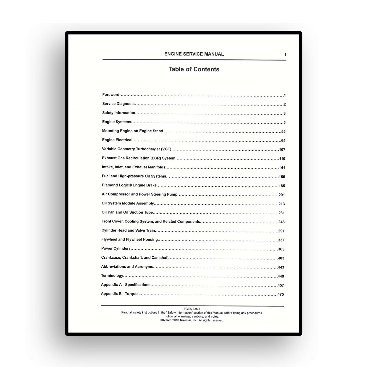 Service Manual for International® MaxxForce® DT, 9, and 10 DIESEL ENGINE - Image 3